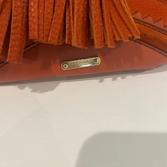 Burberry Orange Leather Shoulder Bag with Tassels - Picture 2 of 5